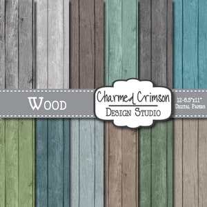 Brown Wood Background, Wood Digital Paper, Wood Texture, Distressed Wood, Rustic Wood, Teal Wood