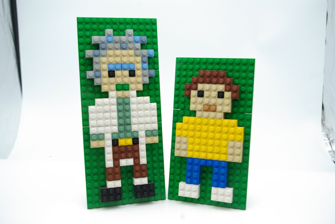 Rick and Morty Pixel Art Rick Sanchez and Morty Smith Handmade From ...