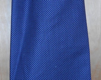 356# Plastic Grocery Bag Holder Blue Fabric with White Dots Kitchen plastic bag holder