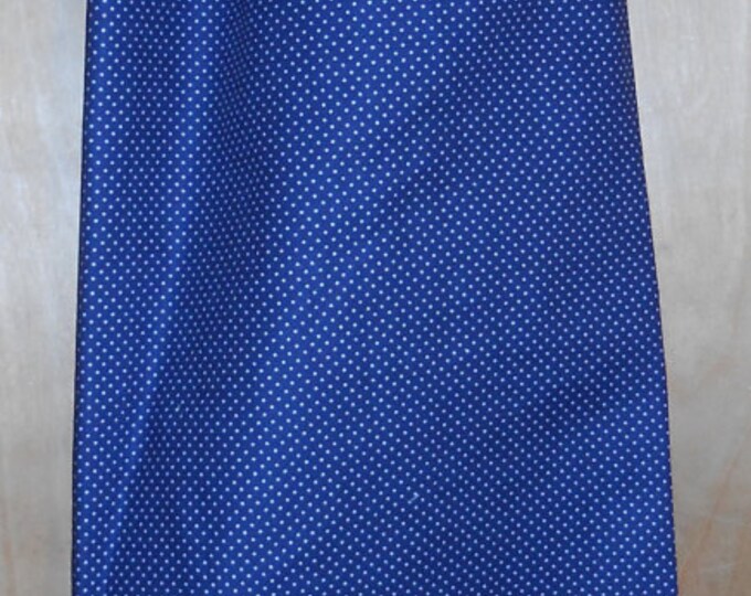 356# Plastic Grocery Bag Holder Blue Fabric with White Dots Kitchen plastic bag holder