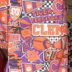 Clemson 451# Tigers  Plastic Grocery Bag Holder  University Football plastic bag holder