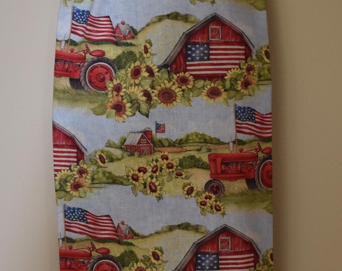 Farm 257# Vintage Tractors  Sunflowers  Plastic Grocery Bag Holder Patriotic Plastic Bag Holder