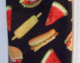 306# Plastic Grocery Bag Holder  Hamburgers Corn Hot Dogs plastic bag holder