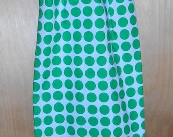 408# Plastic Grocery Bag Holder  Green Dots   plastic bag holder