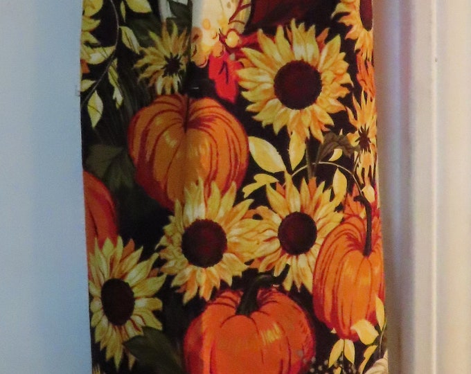337# Plastic Grocery Bag Holder Fall Leaves  and Pumpkins  Plastic Bag Holder