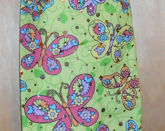 Butterflies 108# Retro Plastic Grocery Bag Holder Sequins and Butterflies Plastic Bag Holder