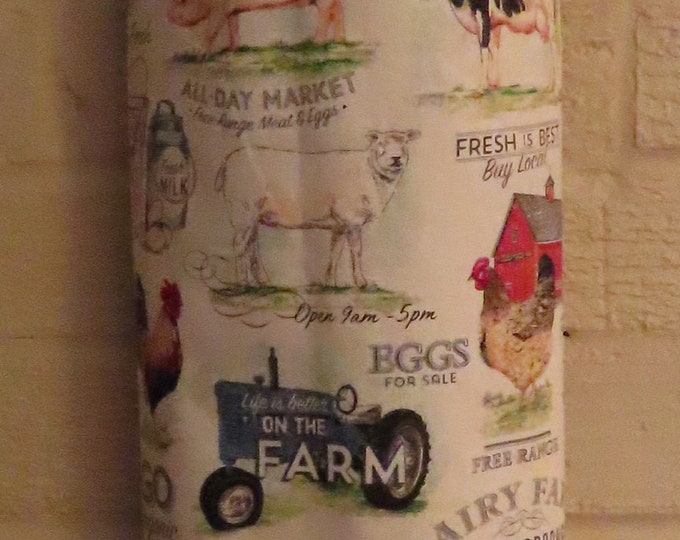 421# NEW Plastic Grocery Bag Holder  Dairy Farm Animals Plastic Bag Holder