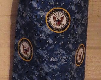 115# Plastic Grocery Bag Holder Navy Handmade plastic bag holder