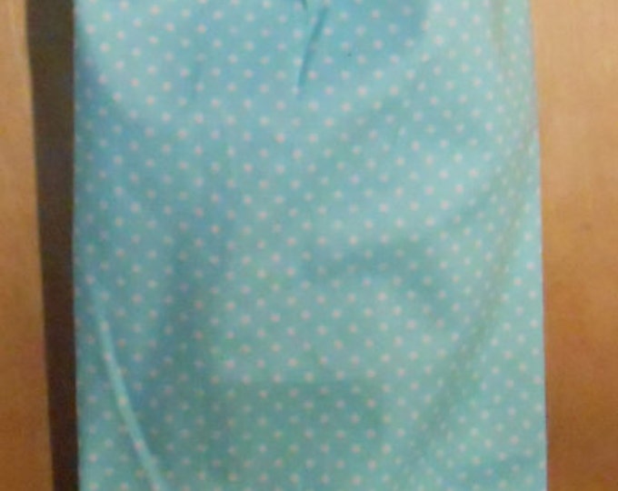 357# Plastic Grocery Bag Holder Turquoise fabric with White Dots with White Dots  plastic bag holder