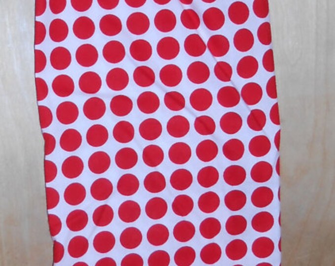 406# Plastic Grocery Bag Holder  Red Dots   plastic bag holder