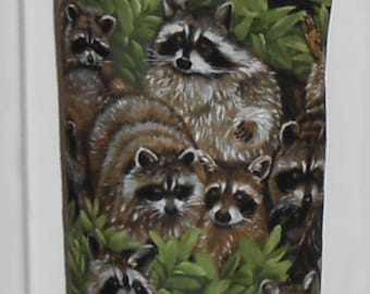 229# Plastic Grocery Bag Holder  Raccoons  Animals plastic bag holder
