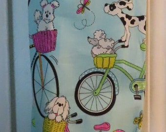 427# Plastic Grocery Bag Holder Pups riding Bikes Plastic Bag Holder