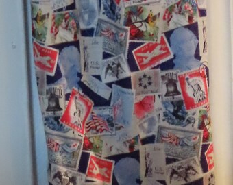 70# Plastic Grocery Bag Holder USA Stamps Patriotic  Plastic Bag Holder