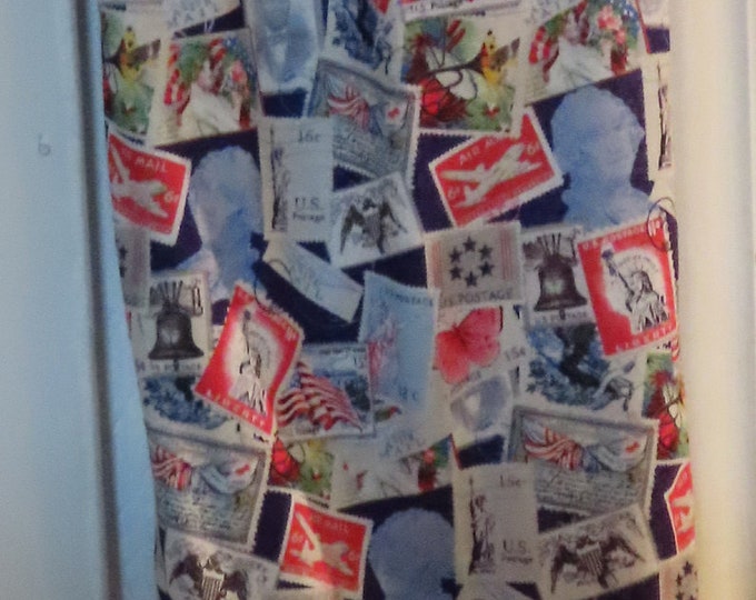 70# Plastic Grocery Bag Holder USA Stamps Patriotic  Plastic Bag Holder