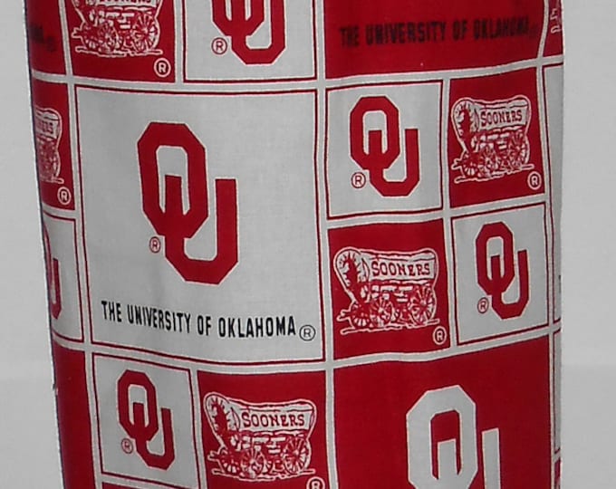124# University of Oklahoma Plastic Grocery Bag Holder Spooners Football plastic bag holder
