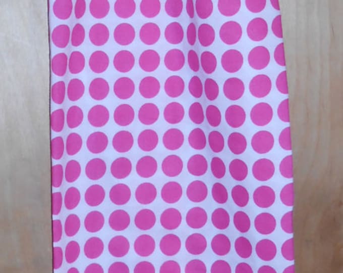 407# Plastic Grocery Bag Holder Pink Dots   plastic bag holder
