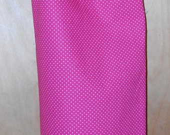 355# Plastic Grocery Bag Holder  Pink Fabric with White Dots  plastic bag holder