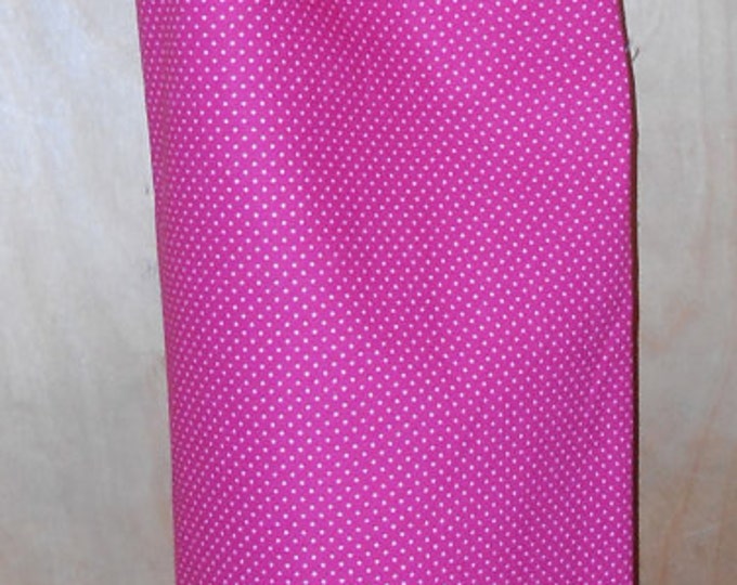 355# Plastic Grocery Bag Holder  Pink Fabric with White Dots  plastic bag holder