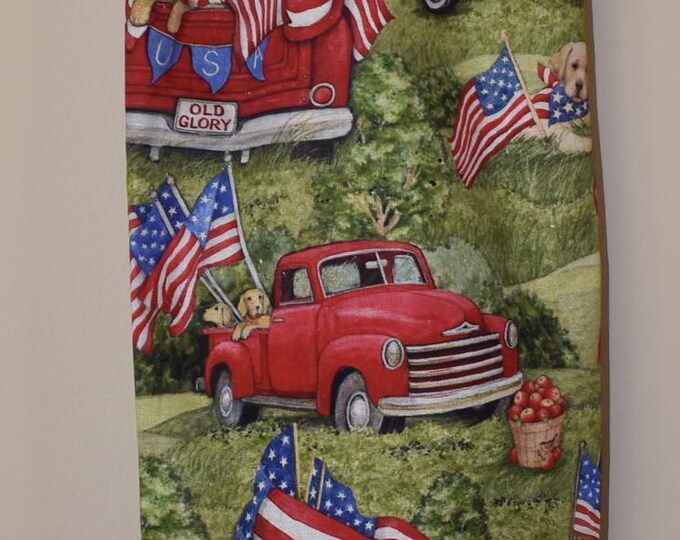 Farm 258# Vintage Trucks  Patriotic Plastic Grocery Bag Holder Apples Americana Plastic Bag Holder
