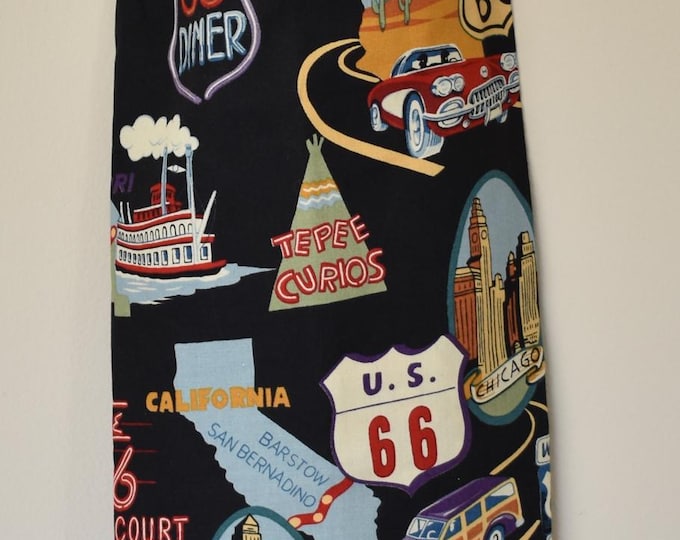 418# Route 66 Travels Plastic Grocery Bag Holder   Nostalgic plastic bag holder