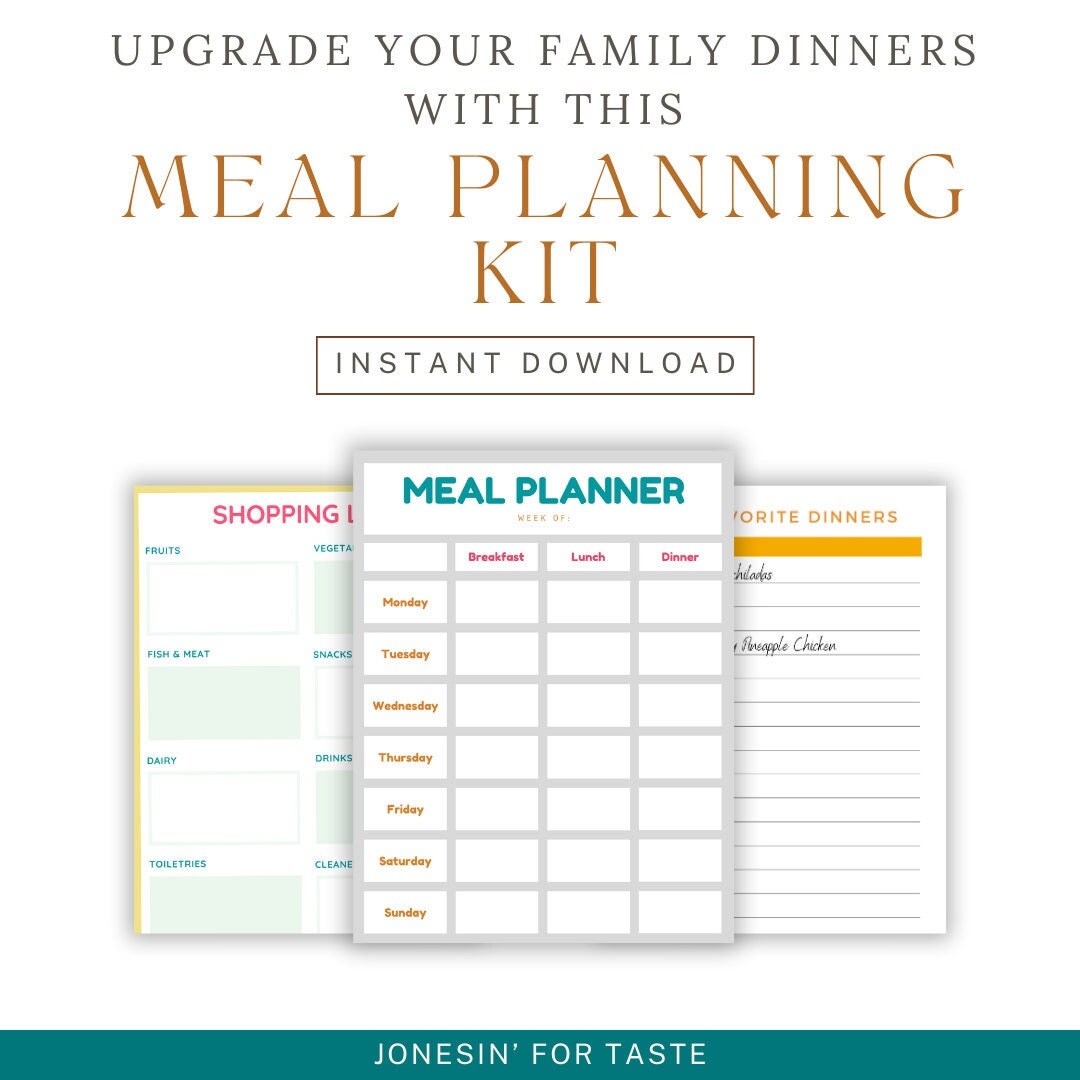Meal Planning Bundle - Etsy