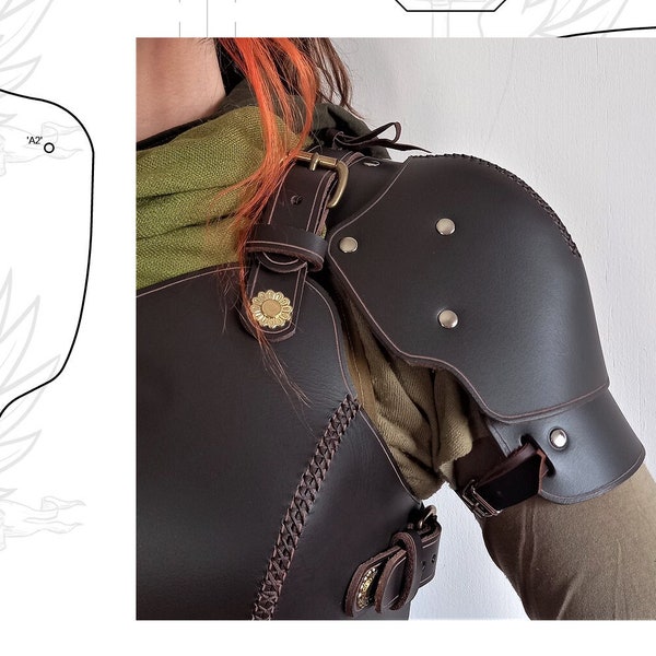 Leather Shoulder Pauldron Pattern - 'Hrolf' LARP Armour - Three Sizes