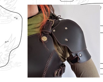 Leather Shoulder Pauldron Pattern - 'Hrolf' LARP Armour - Three Sizes