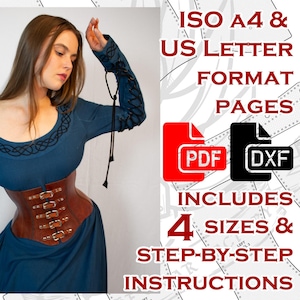 Leather &#39;Aelyn&#39; Underbust Corset Cincher Pattern with Step-by-Step Instructions