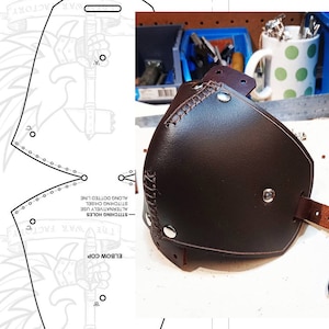Leather Elbow Cop Pattern - LARP Armour