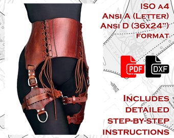 Leather 'Liv' Girdle/Arming Belt Pattern with Step-by-step Instructions