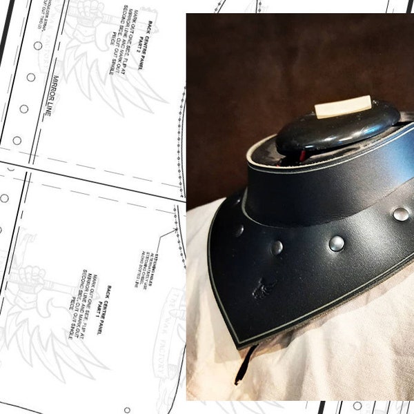 Leather Gorget Pattern - 'Bodil' - Leather LARP Armor - Two sizes