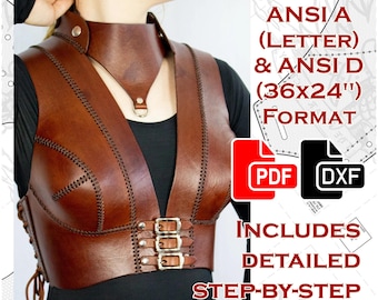 Leather 'Freyja' Vest Cuirass Pattern with Step-by-Step Instructions