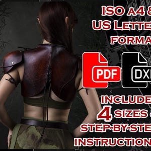 Leather Vest and Spaulders Patterns - 'Sylvaris' Collection - PDF DXF Includes 4 Sizes