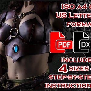 Leather Chest Guard Pattern - 'Sylvaris' Collection - PDF DXF Includes 4 Sizes