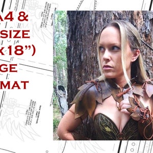 Leather "Wood Elf" Pattern - Gorget and Spaulder Set LARP Armor