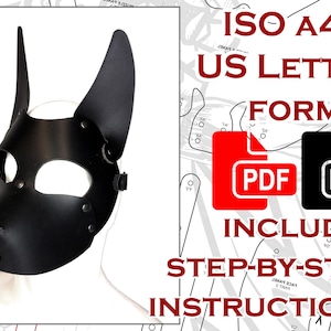 Leather Pup Mask PATTERN - Two Sizes - With Instructions