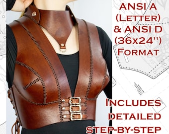 Leather 'Freyja' Vest Cuirass Pattern with Step-by-Step Instructions