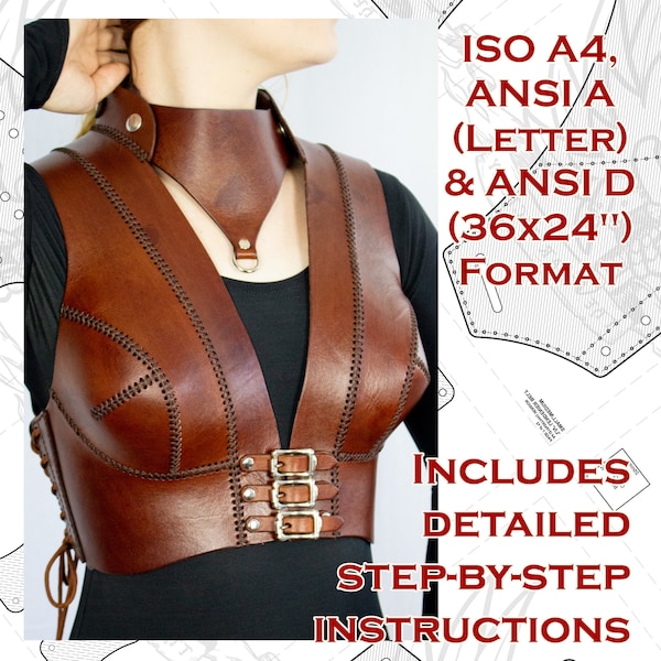 Leather 'Freyja' Vest Cuirass Pattern with Step-by-Step Instructions