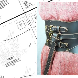 Leather Kidney Belt Pattern - &#39;Hilda&#39; Ladies LARP Armour - Four Sizes