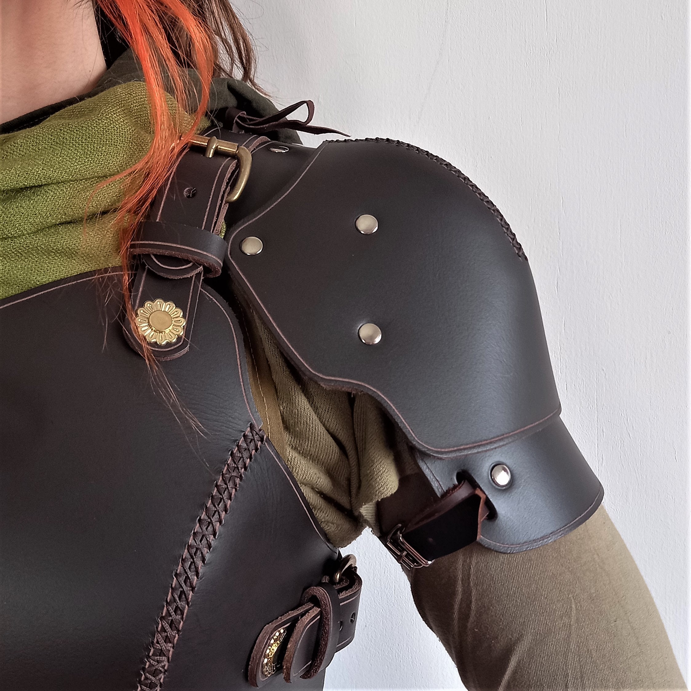 Spaulders/pauldrons Pattern 'hrolf' Leather LARP Etsy