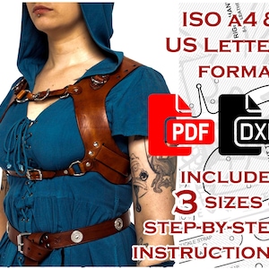 Chest Shoulder Harness Pattern – 'Adventurer' – PDF DXF Includes 3 Sizes
