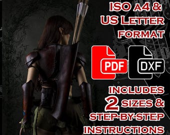 Leather Quiver Pattern - 'Sylvaris' Collection - PDF DXF Includes 2 Sizes