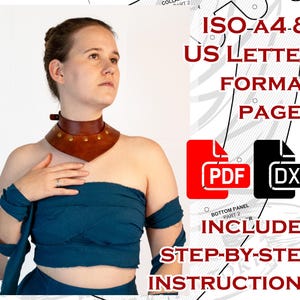 Leather Gorget Pattern - &#39;Bodil&#39; - Leather LARP Armor - Two sizes