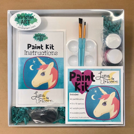 DIY Unicorn Paint Kit / Unique Gift / Unicorn Art / Kids Birthday Present  Creative Exploration, Mini Art Studio FREE Shipping 