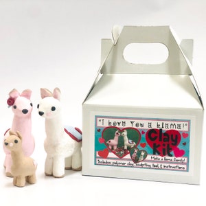 Llama figurine // Llama CLAY KIT // Gift for Kids // Miniature Clay Animal Kit- FREE Shipping