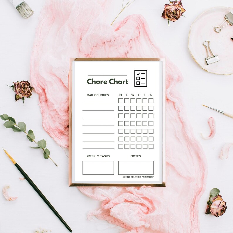 Chore Chart- Minimalist Simple Printable Chore Chart- Kids Chore Chart ...