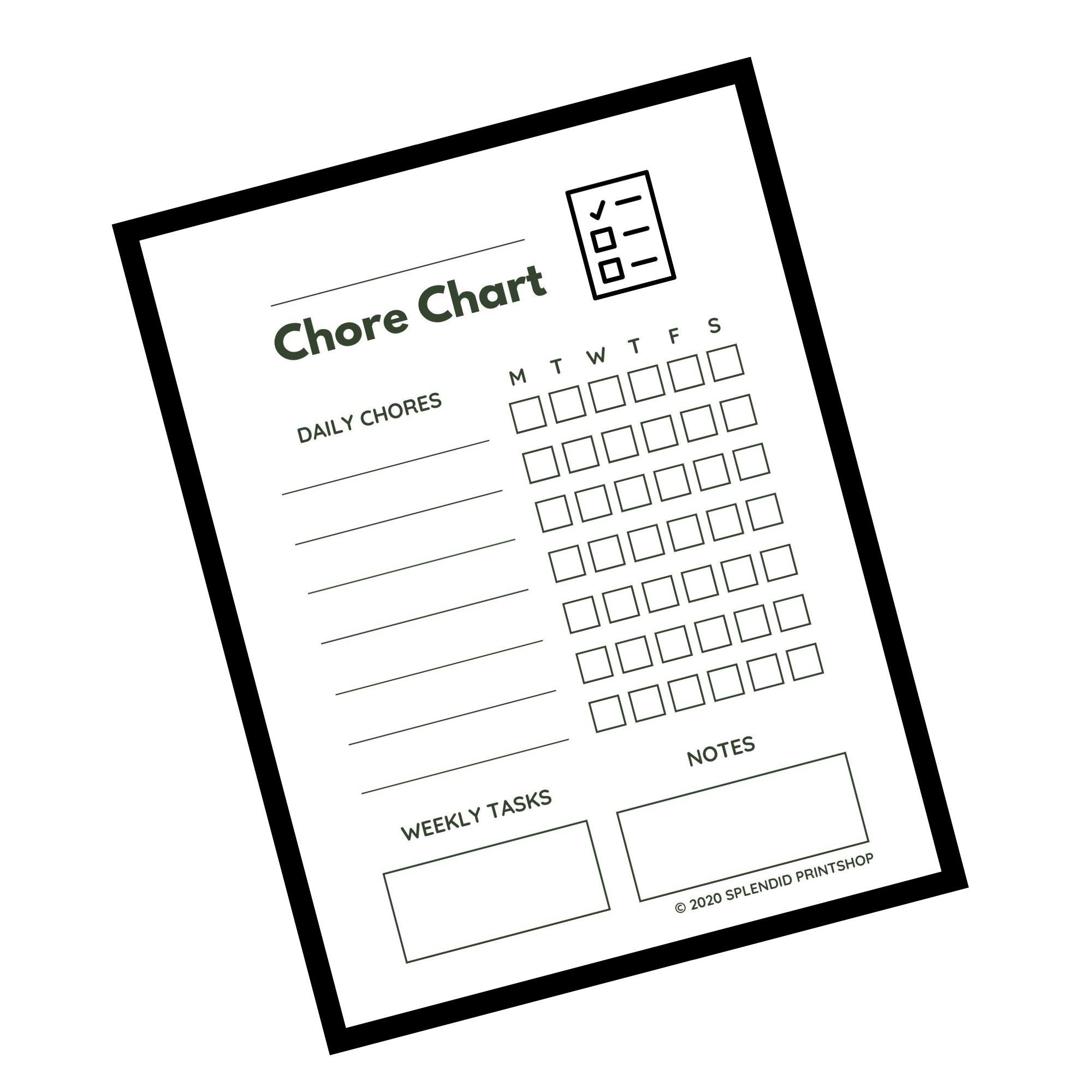Chore Chart- Minimalist Simple Printable Chore Chart- Kids Chore Chart ...