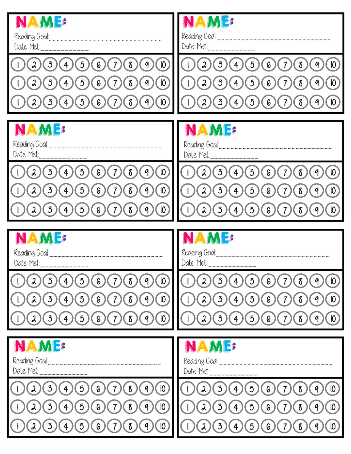 Reading Punch Cards Digital Download Home School Classroom - Etsy
