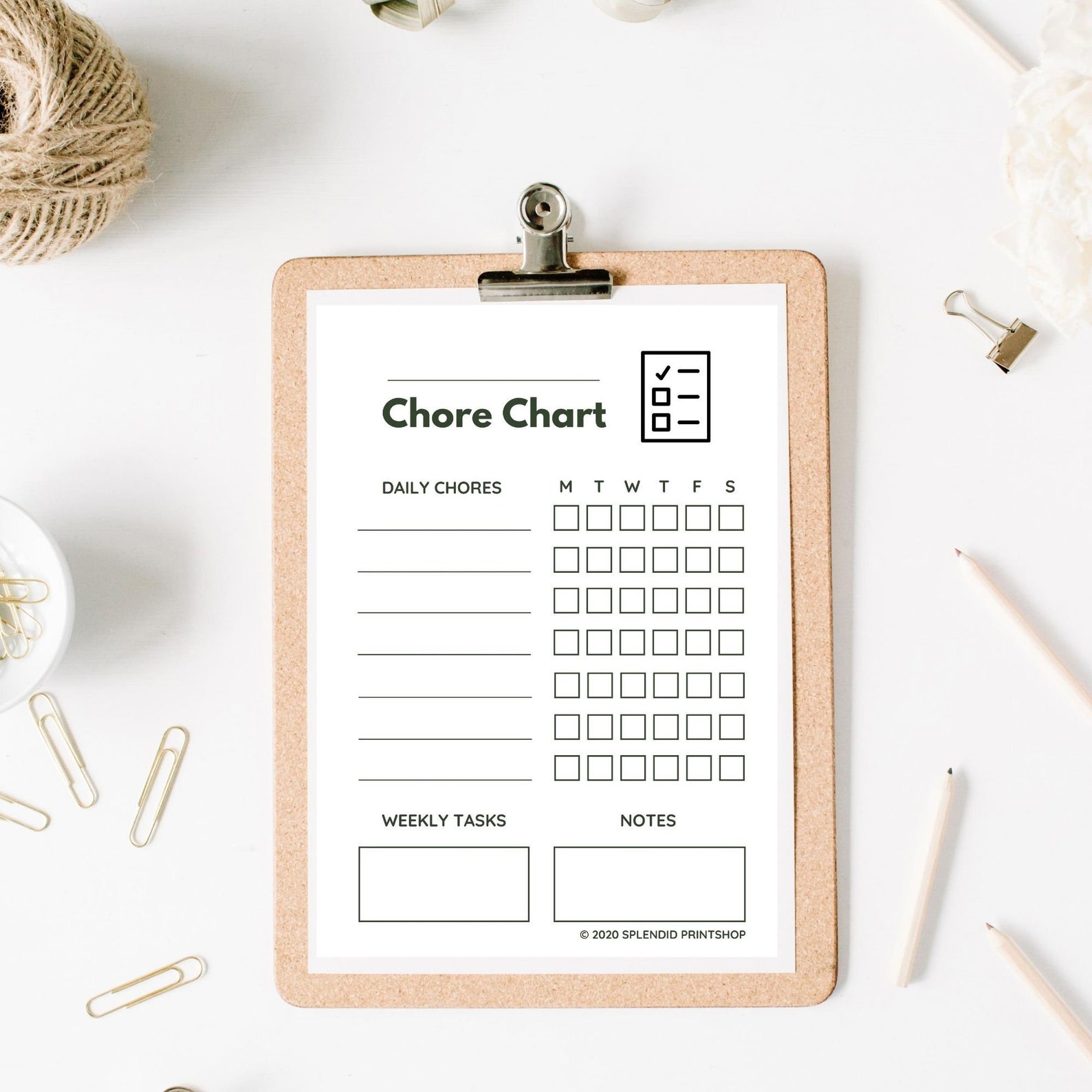 Chore Chart- Minimalist Simple Printable Chore Chart- Kids Chore Chart ...