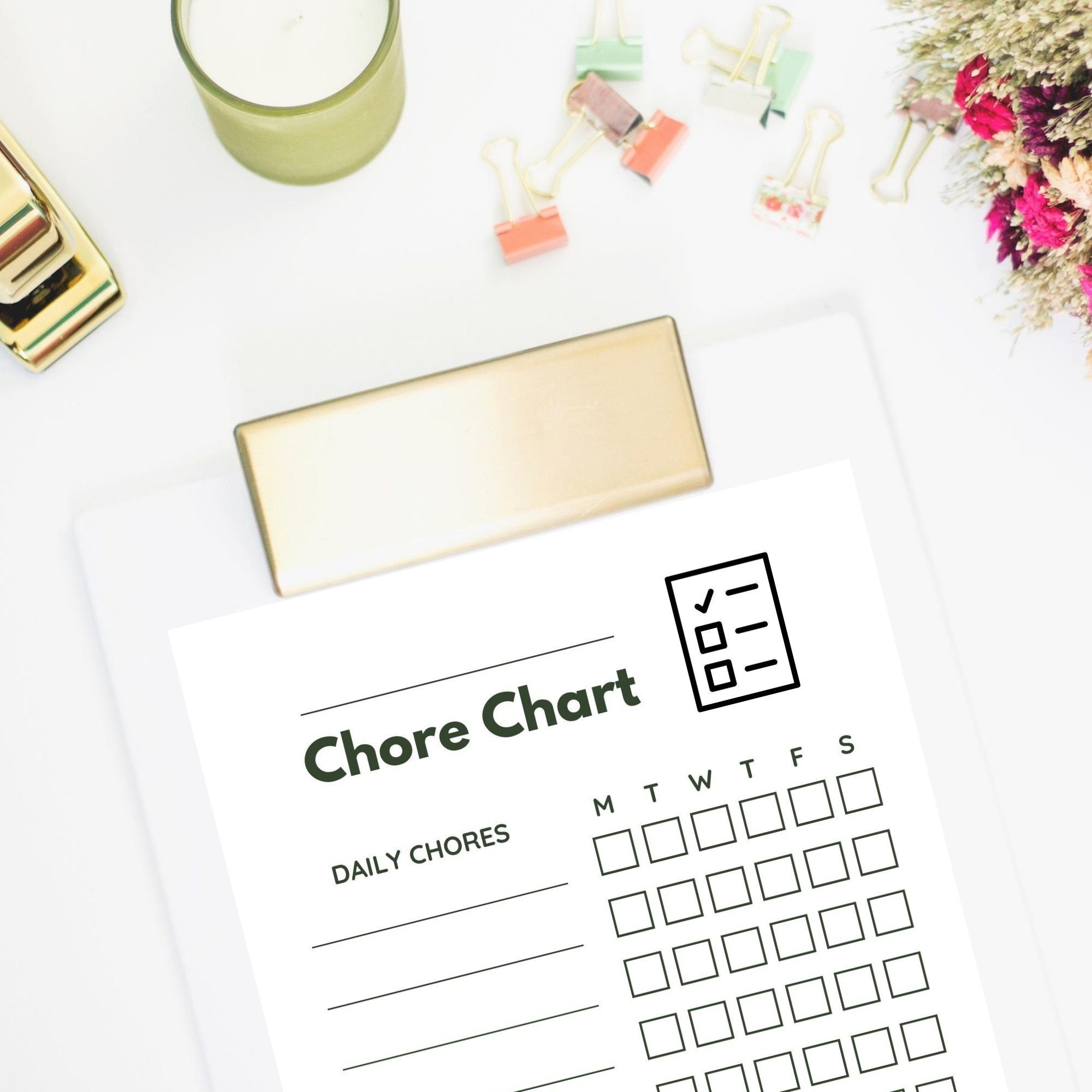 Chore Chart- Minimalist Simple Printable Chore Chart- Kids Chore Chart ...